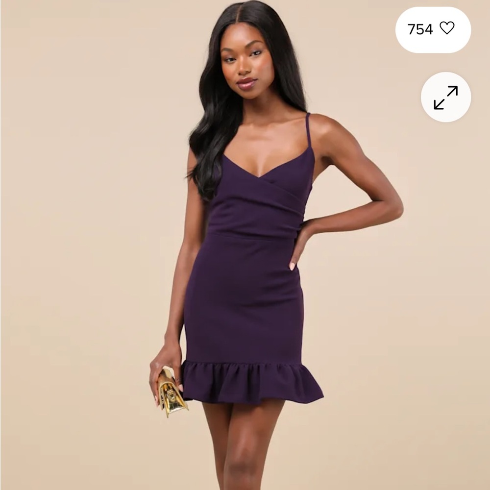 Lulu's Elegant Purple Mini Dress